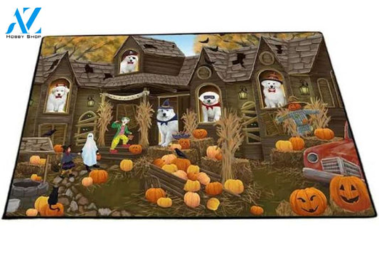 Halloween Haunted House Dog Cat Doormat Welcome Mat Housewarming Gift Home Decor Funny Doormat Gift For Friend Halloween Day Gift