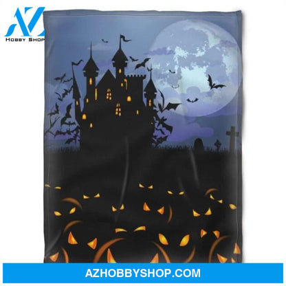 Halloween Haunted House Fleece Blanket Halloween Adult Blanket