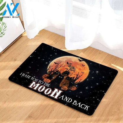 Halloween I Hate You To The Moon And Back Doormat Indoor And Outdoor Mat Entrance Rug Sweet Home Decor Housewarming Gift Gift For Friend Family Stem Feminist