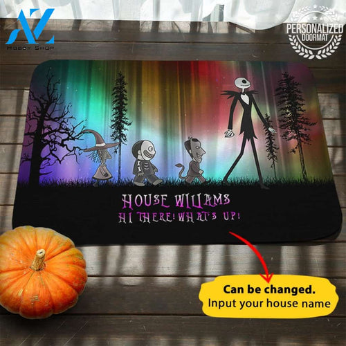 Halloween Jack Skellington Personalized Name Doormat
