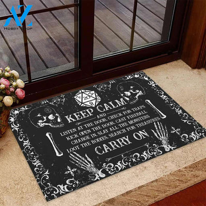 Halloween Keep Clam Carry On Doormat Indoor And Outdoor Mat Entrance Rug Sweet Home Decor Housewarming Gift Gift For Friend Family Stem Feminist