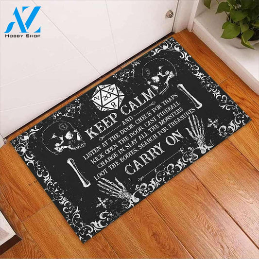 Halloween Keep Clam Carry On Doormat Indoor And Outdoor Mat Entrance Rug Sweet Home Decor Housewarming Gift Gift For Friend Family Stem Feminist