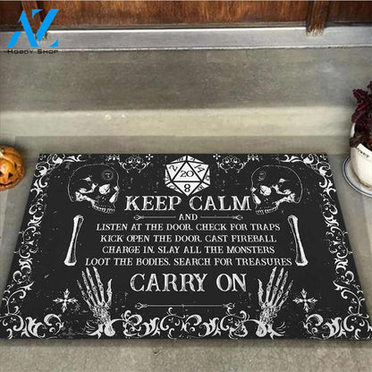 Halloween Keep Clam Carry On Doormat Indoor And Outdoor Mat Entrance Rug Sweet Home Decor Housewarming Gift Gift For Friend Family Stem Feminist