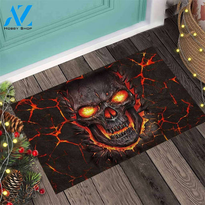 Halloween Lava Skull Doormat Indoor And Outdoor Mat Entrance Rug Sweet Home Decor Housewarming Gift Gift For Friend Family Stem Feminist