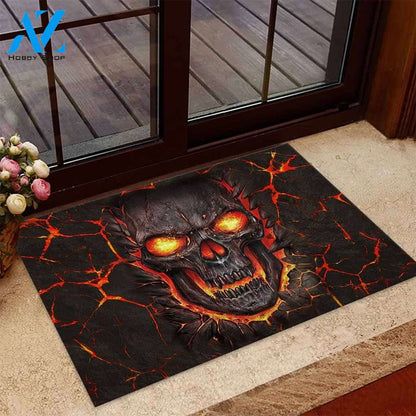 Halloween Lava Skull Doormat Indoor And Outdoor Mat Entrance Rug Sweet Home Decor Housewarming Gift Gift For Friend Family Stem Feminist