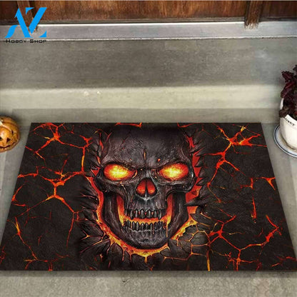 Halloween Lava Skull Doormat Indoor And Outdoor Mat Entrance Rug Sweet Home Decor Housewarming Gift Gift For Friend Family Stem Feminist
