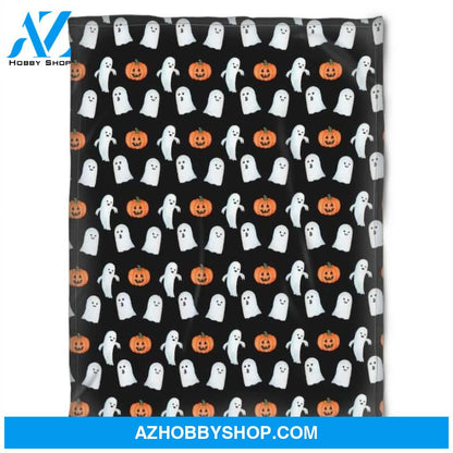 Halloween Line Pumkins And Ghost Fleece Blanket Halloween Adult Blanket