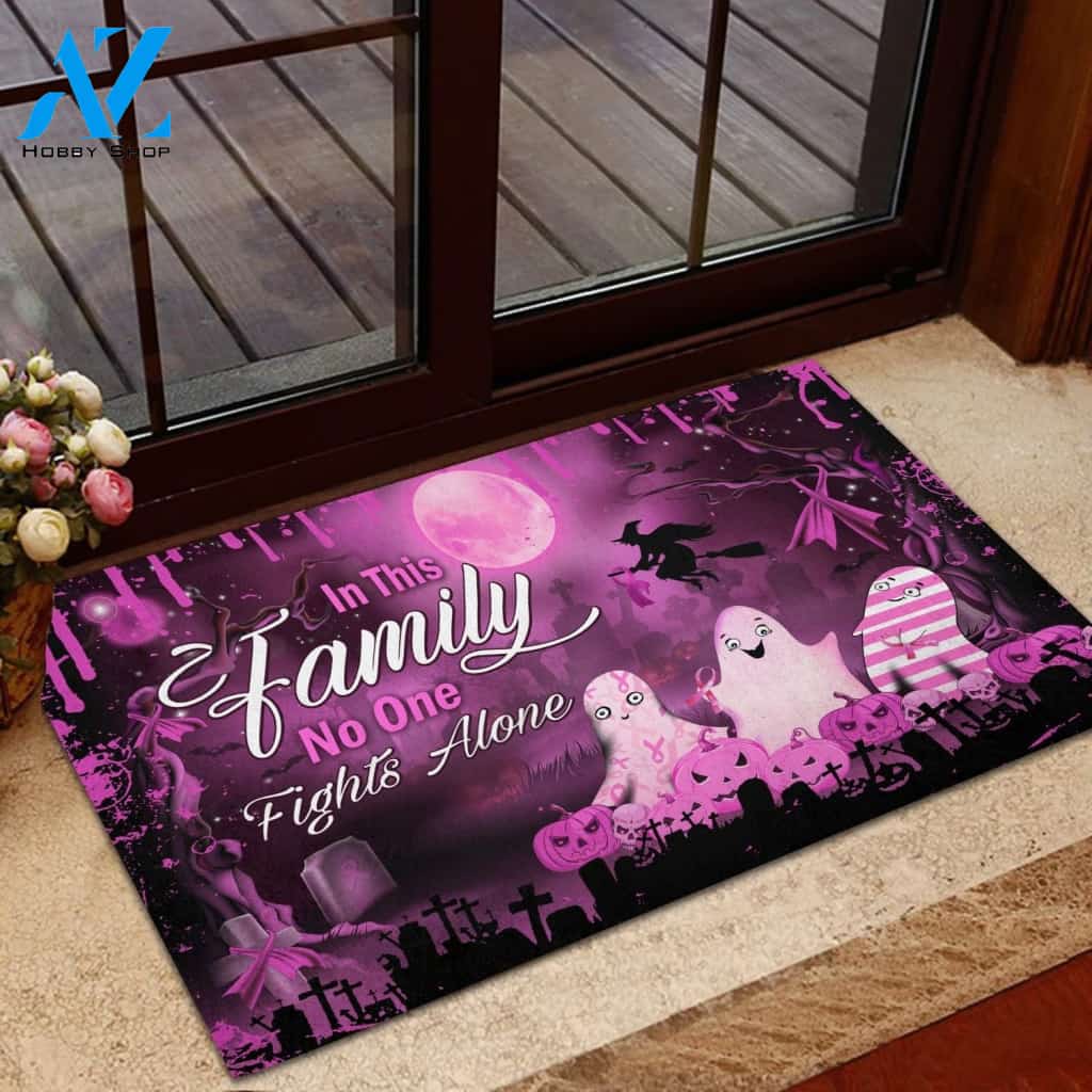 Halloween No One Fight Alone Doormat Indoor And Outdoor Mat Entrance Rug Sweet Home Decor Housewarming Gift Gift For Friend Family Stem Feminist