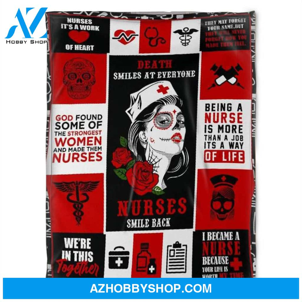 Halloween Nurse Blanket. Being A Nurse Is More Than A Job Its A Way Of Life. Gift For Friend Family Home Decor Bedding Couch Sofa Soft and Comfy Cozy