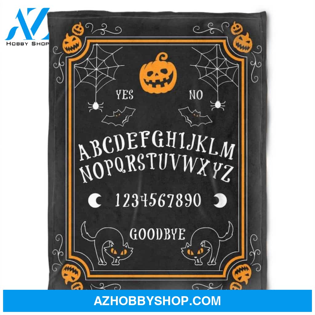 Halloween Ouija Board Orange And White Fleece Blanket Halloween Adult Blanket
