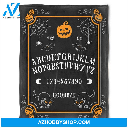 Halloween Ouija Board Orange And White Fleece Blanket Halloween Adult Blanket