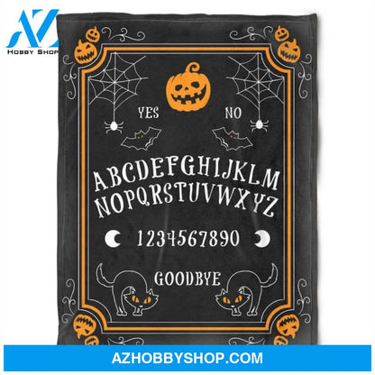 Halloween Ouija Board Orange And White Fleece Blanket Halloween Adult Blanket