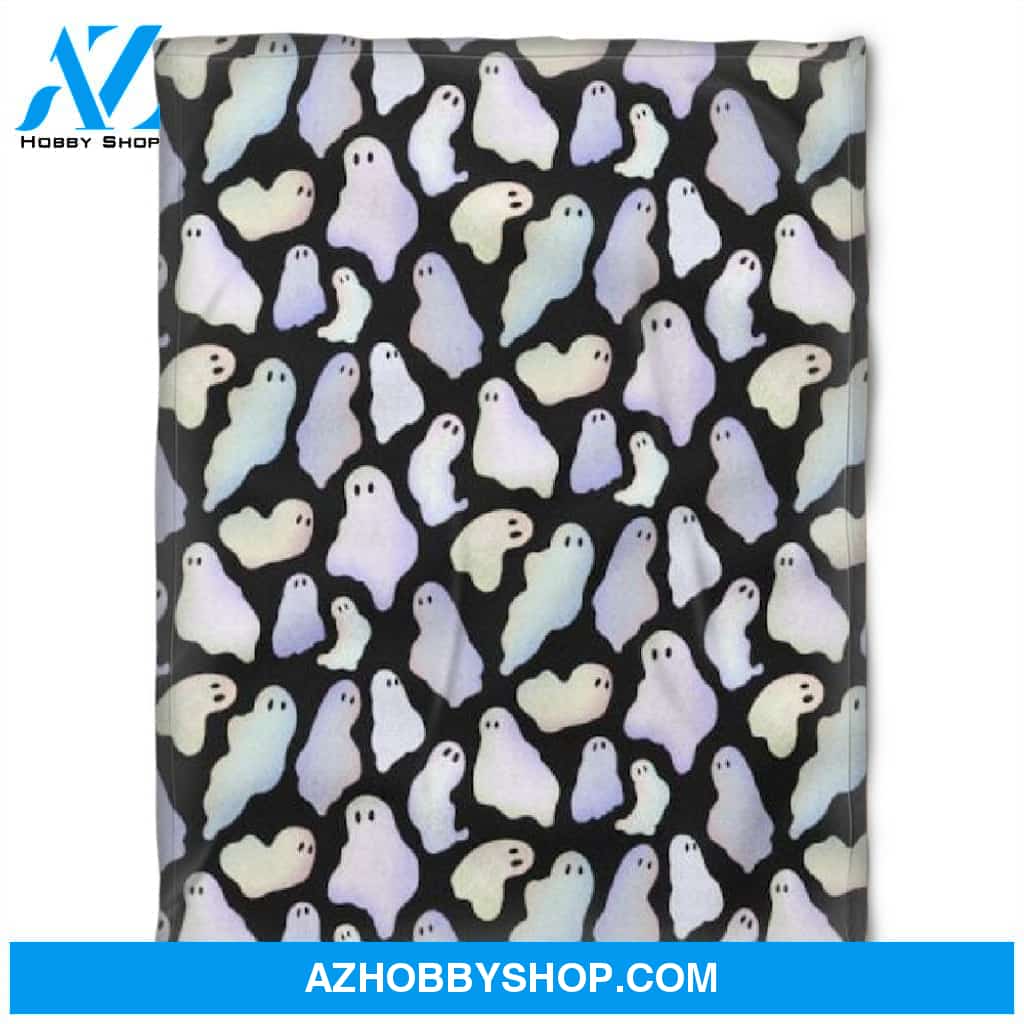 Halloween Pattern Cute Ghost Fleece Blanket Halloween Adult Blanket