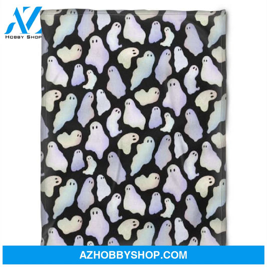 Halloween Pattern Cute Ghost Fleece Blanket Halloween Adult Blanket