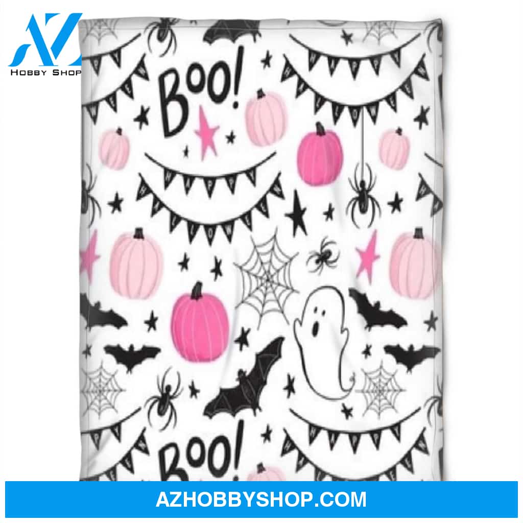 Halloween Pink Pumkins Of Liones Fleece Blanket Halloween Adult Blanket