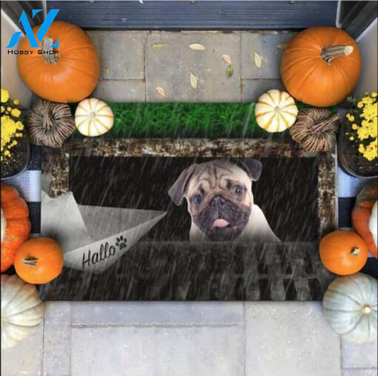 Halloween Pug It Doormat