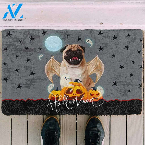 Halloween Pug Pumpkin Funny Doormat Gift For Dog Lovers Birthday Gift Home Decor Warm House Gift Welcome Mat