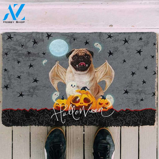 Halloween Pug Pumpkin Funny Doormat Gift For Dog Lovers Birthday Gift Home Decor Warm House Gift Welcome Mat