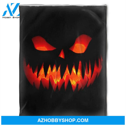 Halloween Pumkins Fire Horrible Fleece Blanket Halloween Adult Blanket, Pumpkins Emotions Halloween,Halloween Baby Blanket