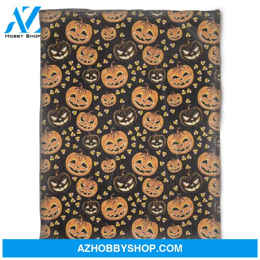 Halloween Pumpkin & Candy Fleece Blanket Halloween Adult Blanket