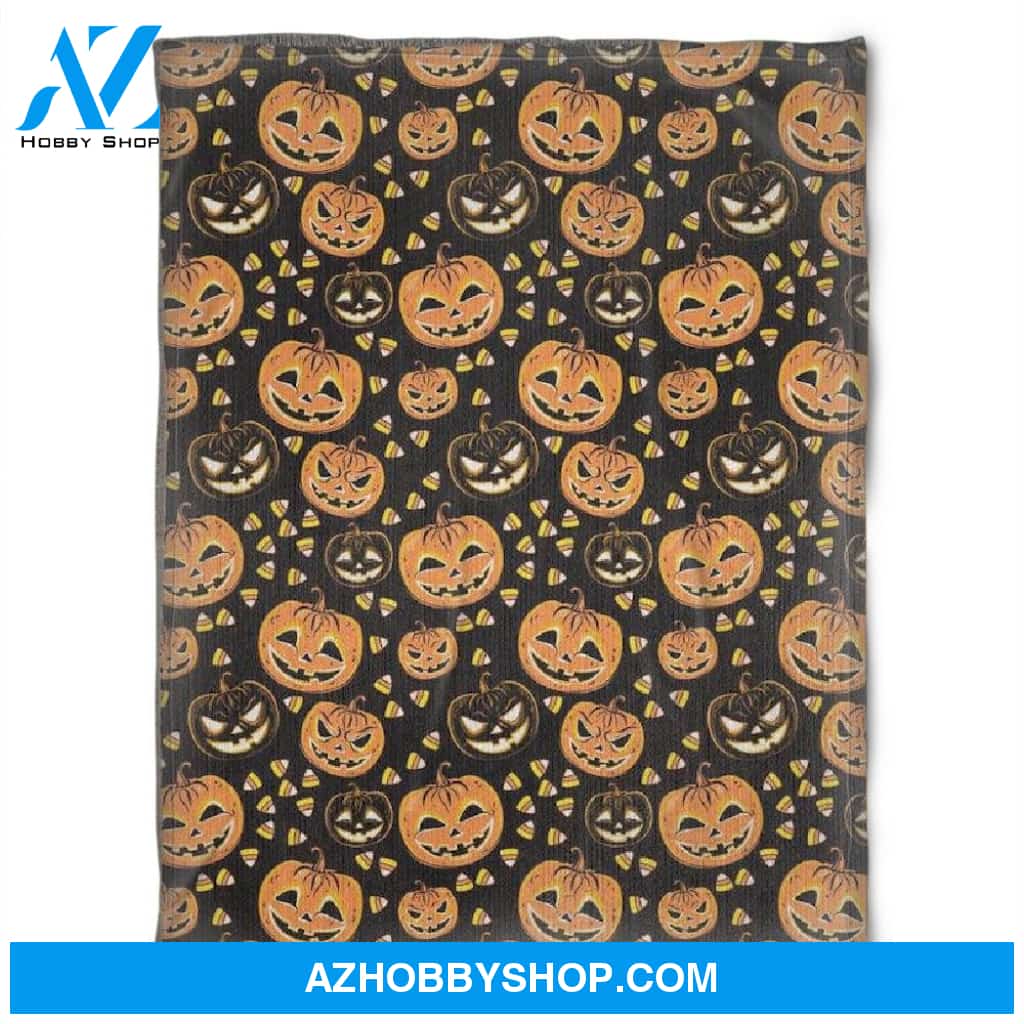 Halloween Pumpkin & Candy Fleece Blanket Halloween Adult Blanket