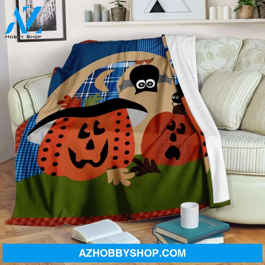 Halloween Pumpkin Fleece Blanket - Sherpa Blanket