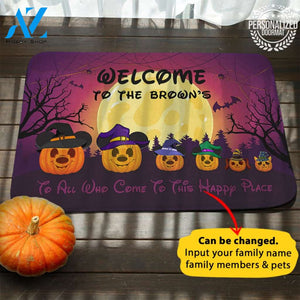 Halloween Pumpkin Personalized Doormat