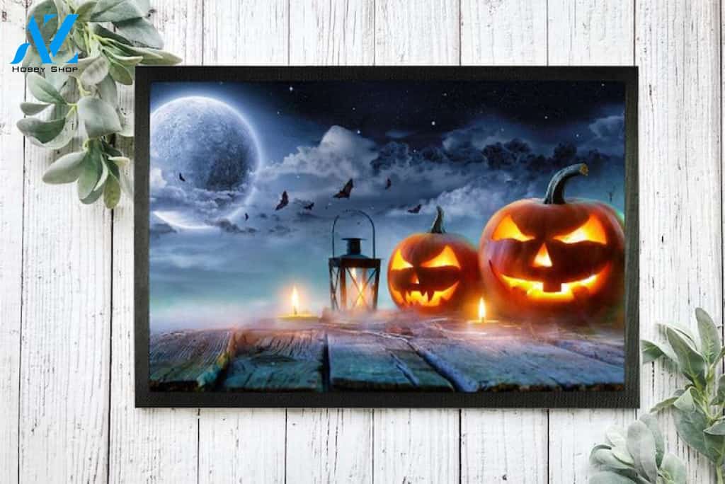 Halloween Pumpkin Under The Moon Equality Doormat Indoor And Outdoor Mat Entrance Rug Sweet Home Decor Housewarming Gift Gift For Friend Family Stem Feminist