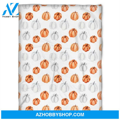 Halloween Punkins Orange And White Fleece Blanket Halloween Adult Blanket