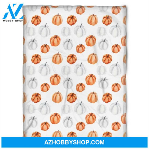 Halloween Punkins Orange And White Fleece Blanket Halloween Adult Blanket