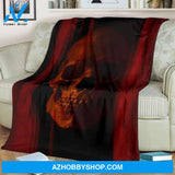 Halloween Red Scary Skull Fleece Blanket Halloween Adult Blanket, Pumpkins Emotions Halloween,Trick or Treat Home Decor Bedding Couch Sofa Soft And Comfy Cozy