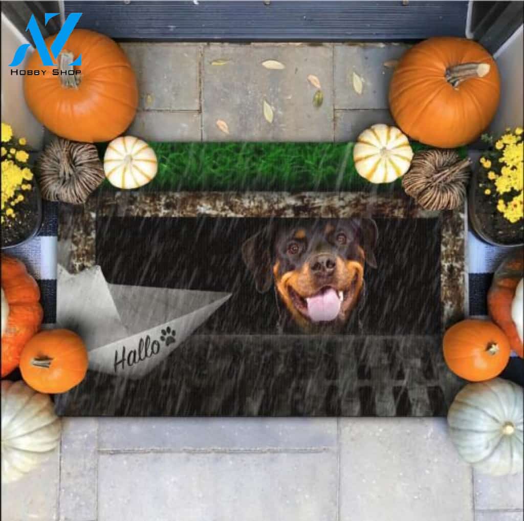 Halloween Rottweiler It Doormat