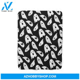 Halloween Sad Ghost White Fleece Blanket Halloween Adult Blanket, Pumpkins Emotions Halloween,Trick or Treat Home Decor Bedding Couch Sofa Soft And Comfy Cozy