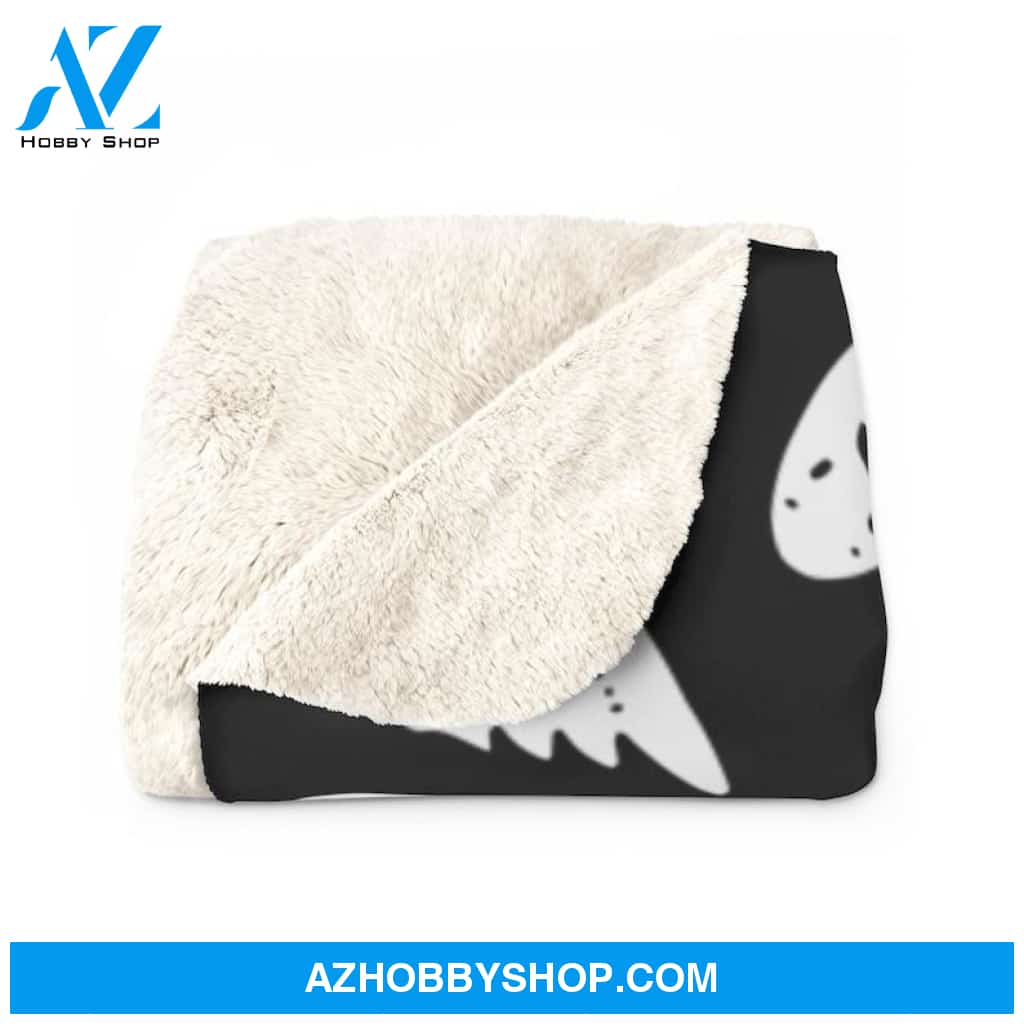 Halloween Sad Ghost White Fleece Blanket Halloween Adult Blanket, Pumpkins Emotions Halloween,Trick or Treat Home Decor Bedding Couch Sofa Soft And Comfy Cozy