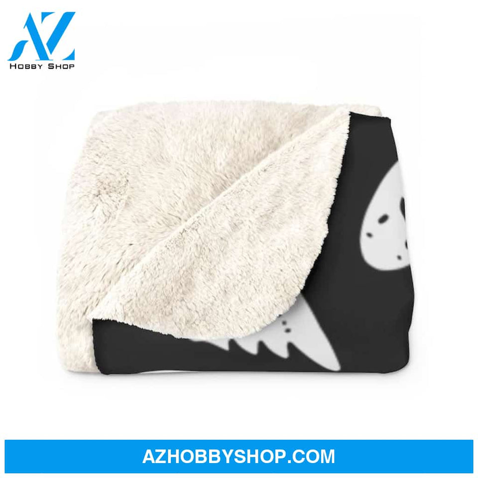 Halloween Sad Ghost White Fleece Blanket Halloween Adult Blanket, Pumpkins Emotions Halloween,Trick or Treat Home Decor Bedding Couch Sofa Soft And Comfy Cozy