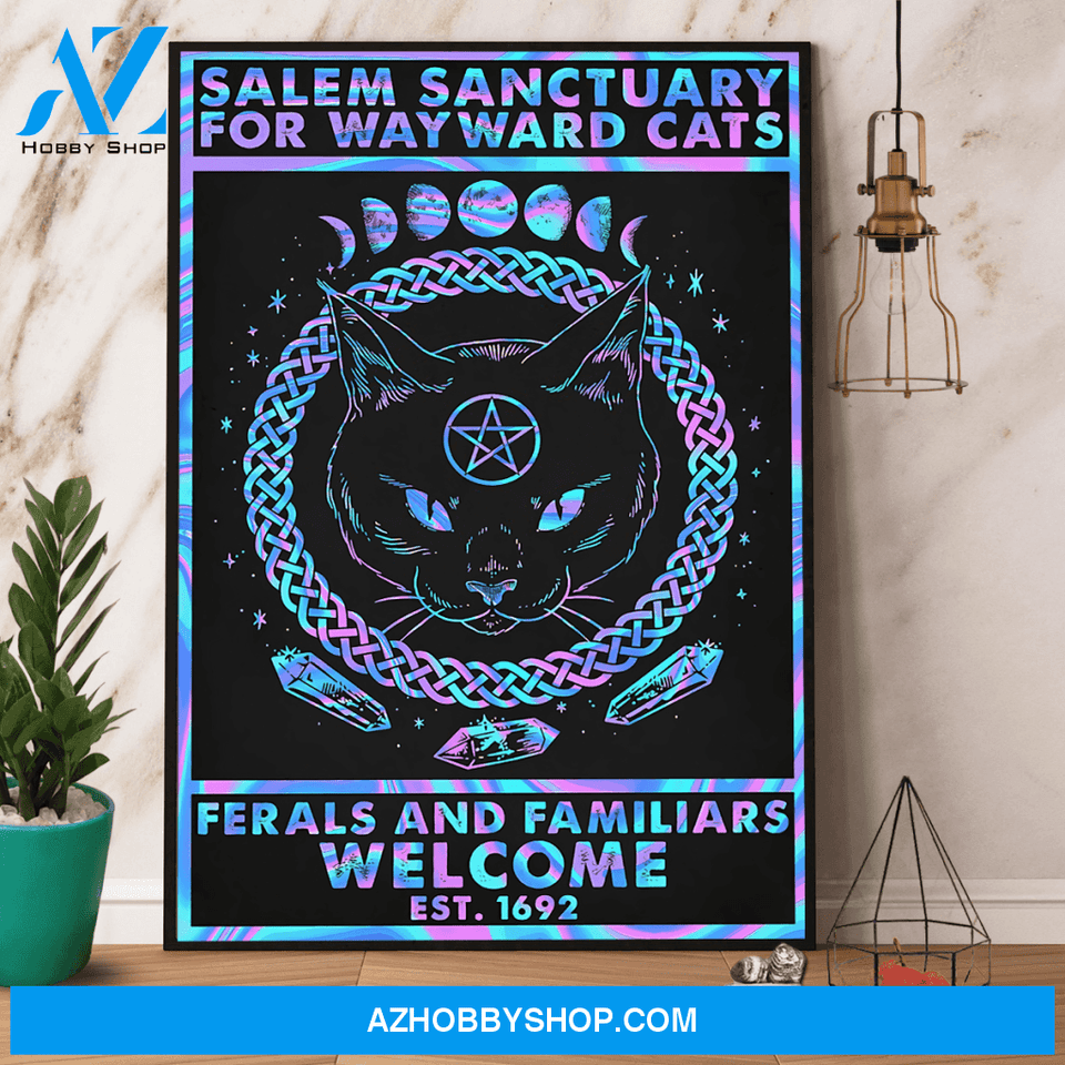Halloween Salem Sanctuary For Wayward Cats Witch Canvas And Poster, Wall Decor Visual Art, Halloween Gift, Happy Halloween 1