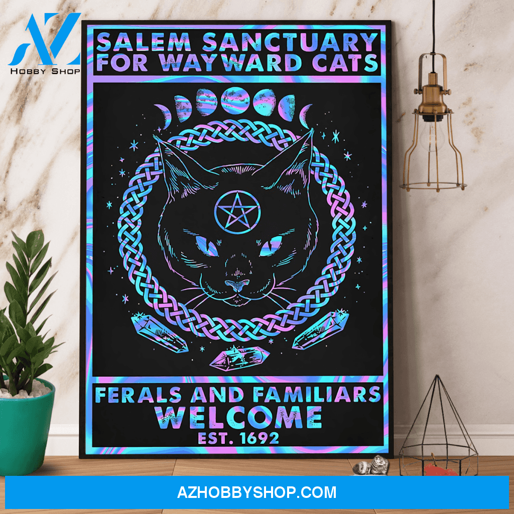 Halloween Salem Sanctuary For Wayward Cats Witch Canvas And Poster, Wall Decor Visual Art, Halloween Gift, Happy Halloween 1