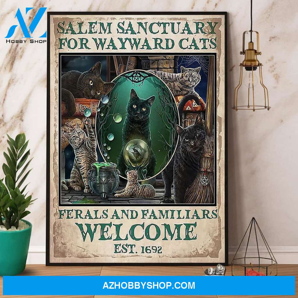 Halloween Salem Sanctuary For Wayward Cats Witch Canvas And Poster, Wall Decor Visual Art, Halloween Gift, Happy Halloween
