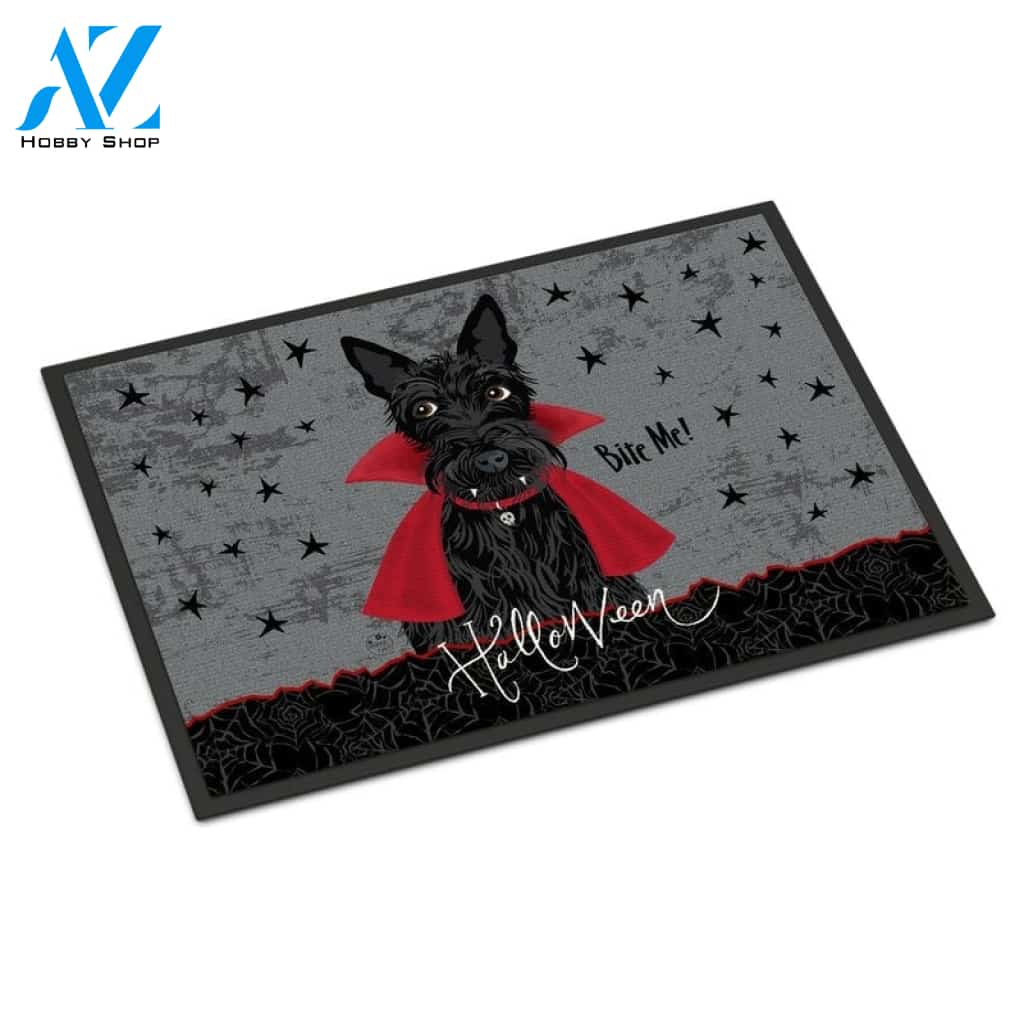 Halloween Scottish Terrier Dog Doormat Welcome Mat Housewarming Gift Home Decor Funny Doormat Gift For Friend Gift For Dog Lovers Halloween Day Gift