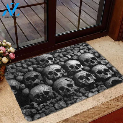 Halloween Skeleton Head Doormat Indoor And Outdoor Mat Entrance Rug Sweet Home Decor Housewarming Gift Gift For Friend Family Stem Feminist
