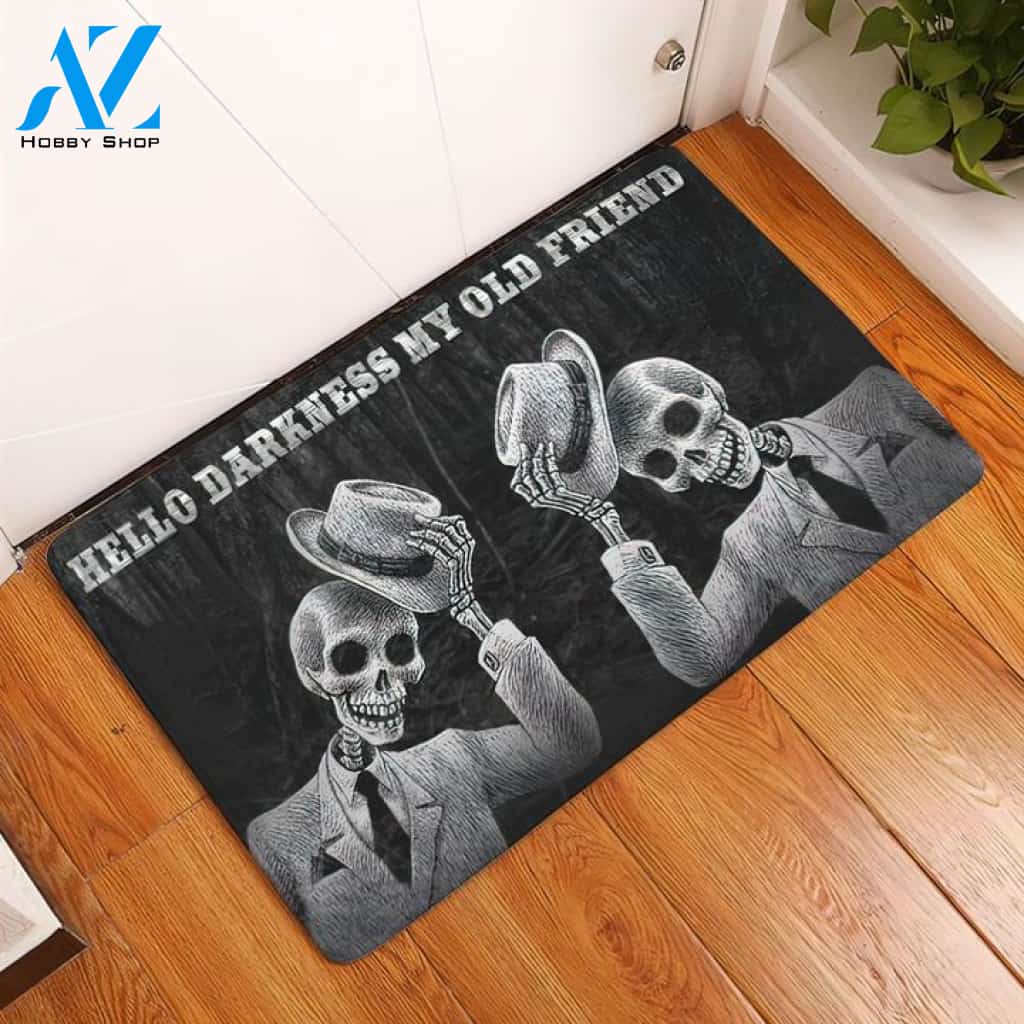 Halloween Skeleton Hello Darkness Doormat Indoor And Outdoor Mat Entrance Rug Sweet Home Decor Housewarming Gift Gift For Friend Family Stem Feminist
