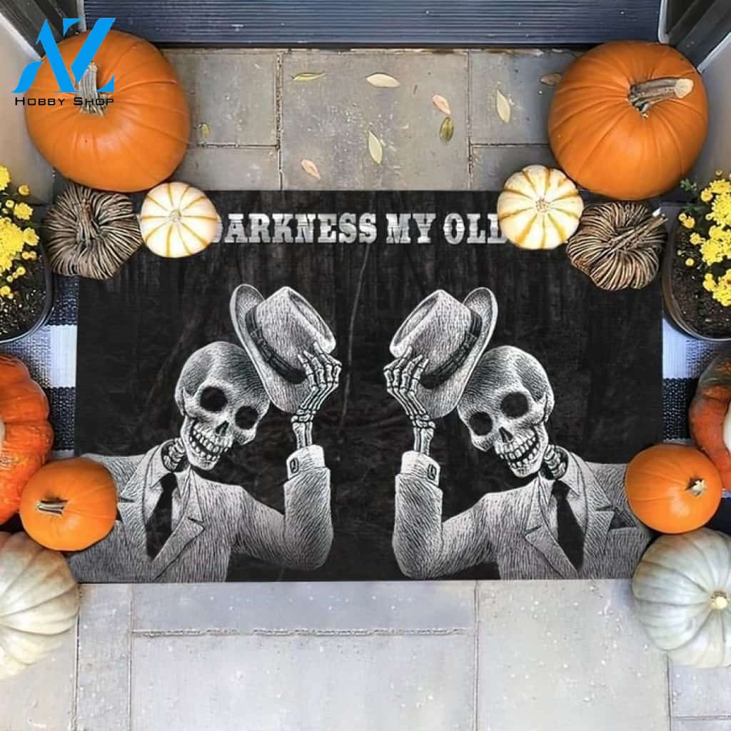Halloween Skeleton Hello Darkness Doormat Indoor And Outdoor Mat Entrance Rug Sweet Home Decor Housewarming Gift Gift For Friend Family Stem Feminist