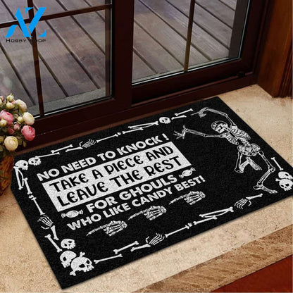 Halloween Skeleton No Need To Knock Doormat Indoor And Outdoor Mat Entrance Rug Sweet Home Decor Housewarming Gift Gift For Friend Family Stem Feminist