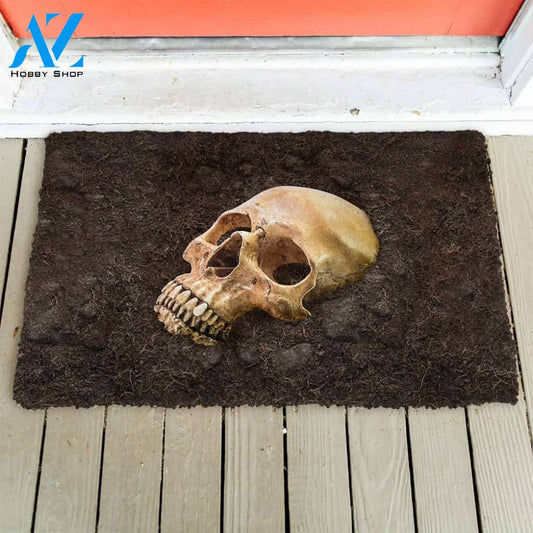 Halloween Skull Bury Underground Doormat Indoor And Outdoor Mat Entrance Rug Sweet Home Decor Housewarming Gift Gift For Friend Family Stem Feminist