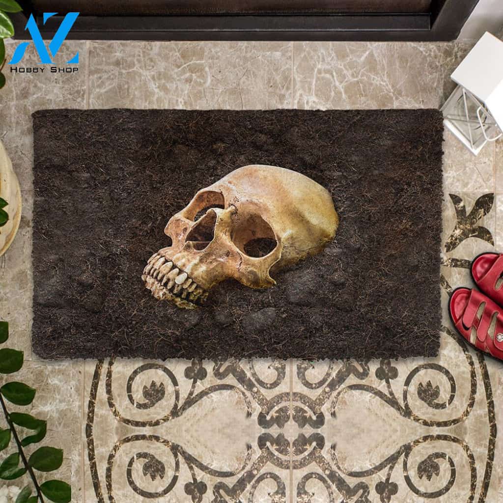 Halloween Skull Bury Underground Doormat Indoor And Outdoor Mat Entrance Rug Sweet Home Decor Housewarming Gift Gift For Friend Family Stem Feminist