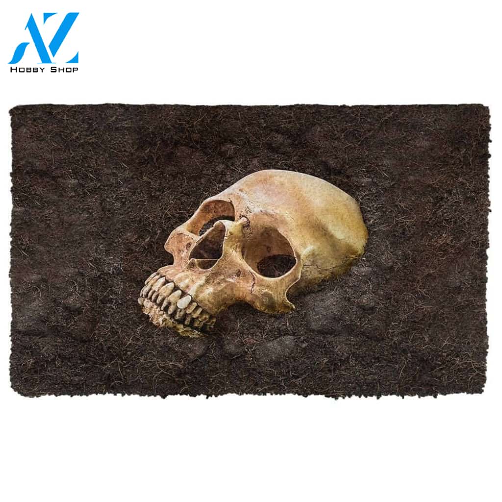 Halloween Skull Bury Underground Doormat Indoor And Outdoor Mat Entrance Rug Sweet Home Decor Housewarming Gift Gift For Friend Family Stem Feminist