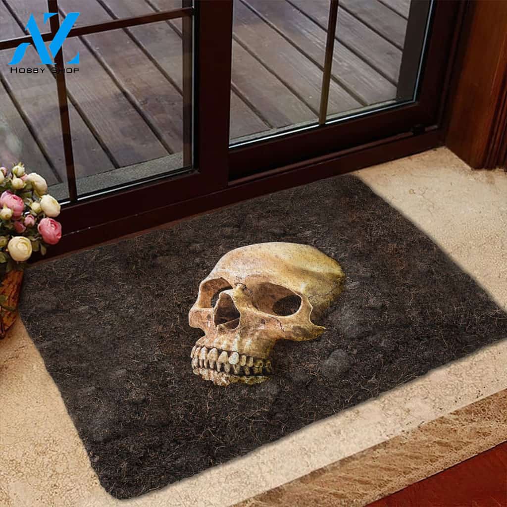 Halloween Skull Bury Underground Doormat Indoor And Outdoor Mat Entrance Rug Sweet Home Decor Housewarming Gift Gift For Friend Family Stem Feminist