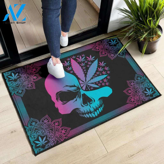 Halloween Skull Leaf Doormat Indoor And Outdoor Mat Entrance Rug Sweet Home Decor Housewarming Gift Gift For Friend Family Stem Feminist