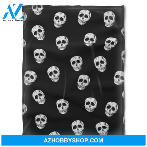 Halloween Skull Pattern Fleece Blanket Halloween Adult Blanket, Pumpkins Emotions Halloween,Trick or Treat Home Decor Bedding Couch Sofa Soft And Comfy Cozy