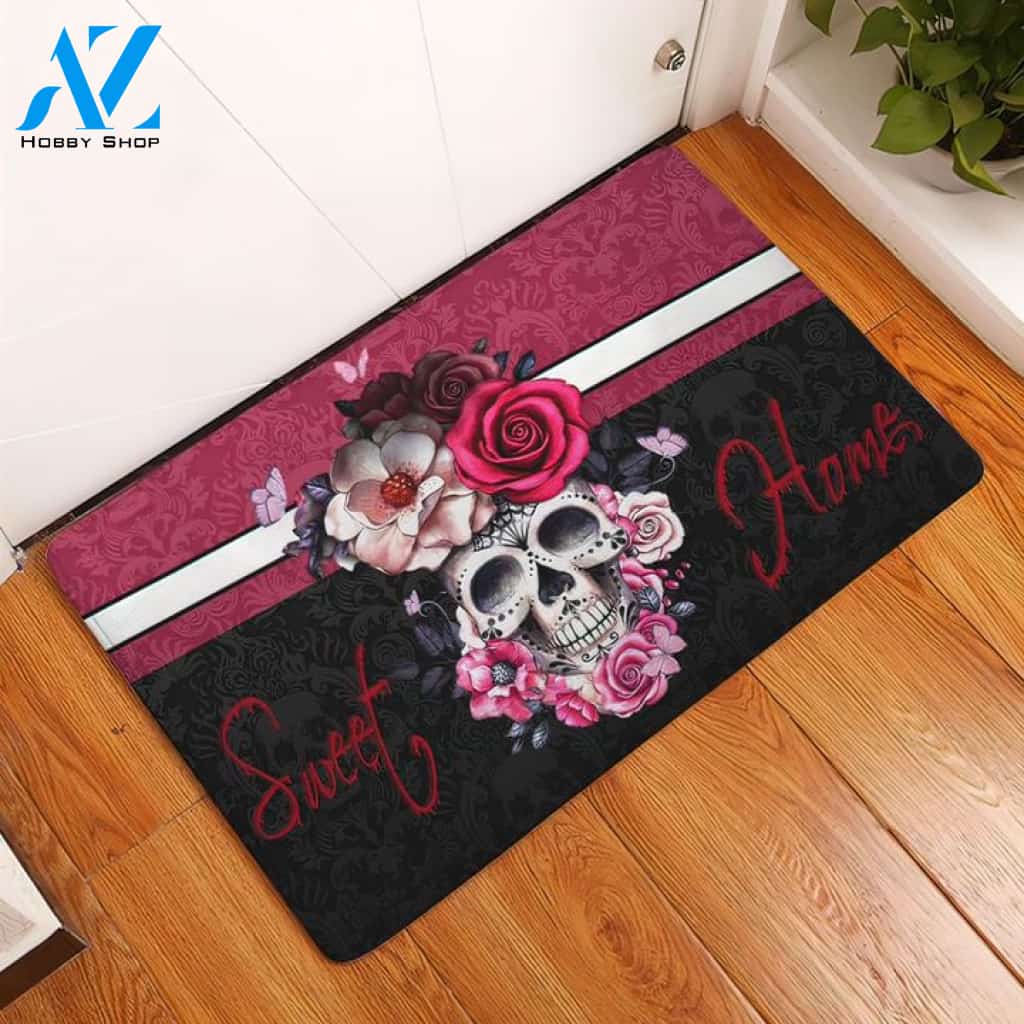 Halloween Skull Sweet Home Doormat Indoor And Outdoor Mat Entrance Rug Sweet Home Decor Housewarming Gift Gift For Friend Family Stem Feminist